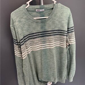 Sonoma Mint Green Striped Crewneck Sweater